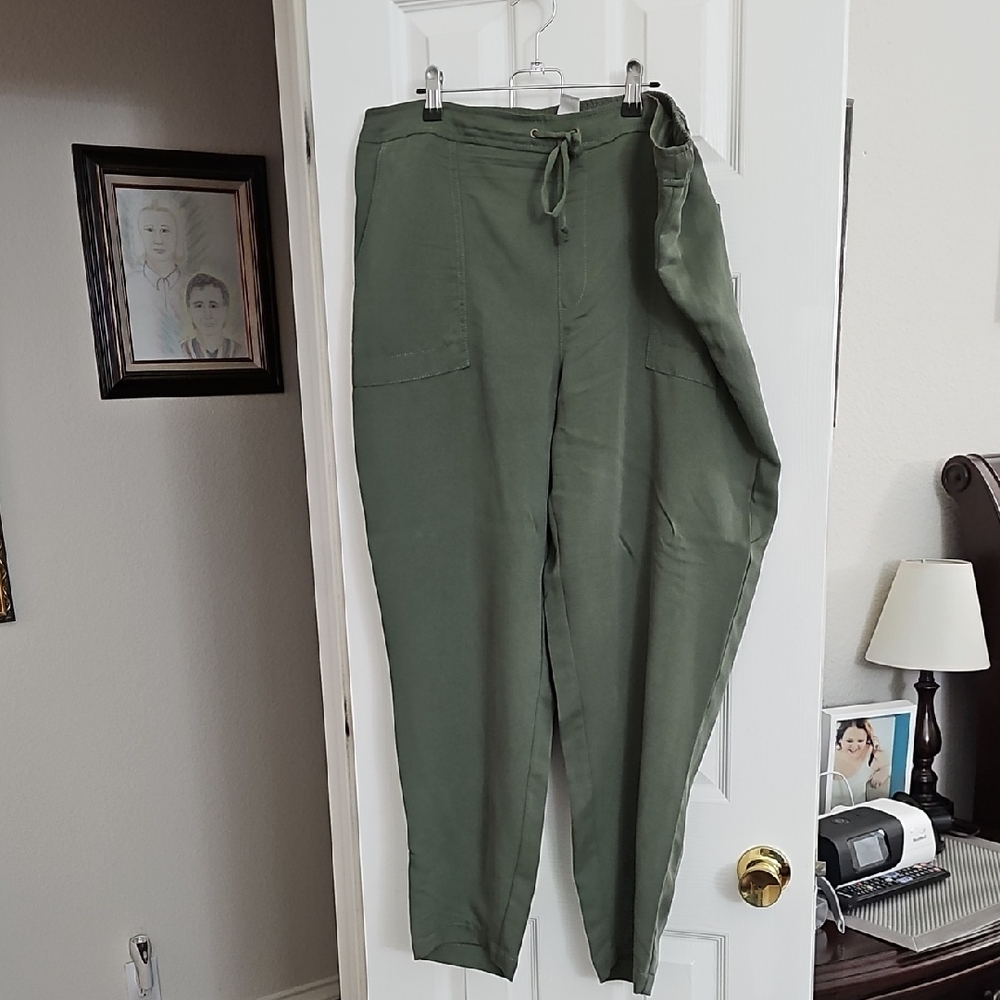 Olive Green Drawstring Pants